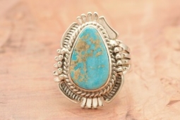 Genuine Kingman Turquoise Sterling Silver Ring